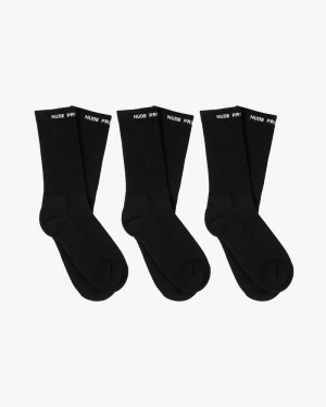 Nude Project Allday 3xpack Socks Black | US-35061BSAU