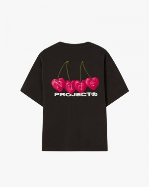 Nude Project Cherry T-shirt Black | US-30971ICMN