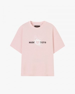 Nude Project Coeur T-shirt Pink | US-58791ZHFU