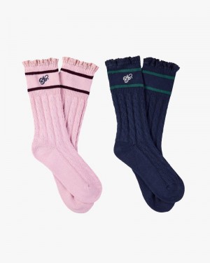 Nude Project Coquette 2xpack Socks Pink / Navy | US-94013TLAX