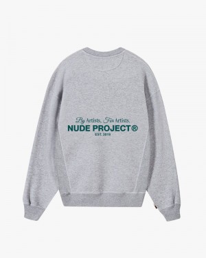 Nude Project Cult Crewneck Sweatshirt Grey | US-47208EKCG