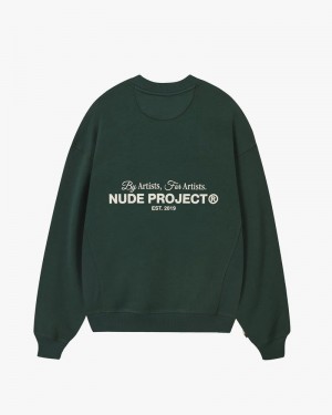 Nude Project Cult Crewneck Sweatshirt Green | US-58023HJZI