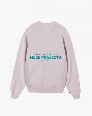 Nude Project Cult Crewneck Sweatshirt Purple | US-04736ZLBD