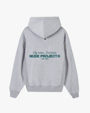 Nude Project Cult Melange Hoodie Grey | US-53742QYNS