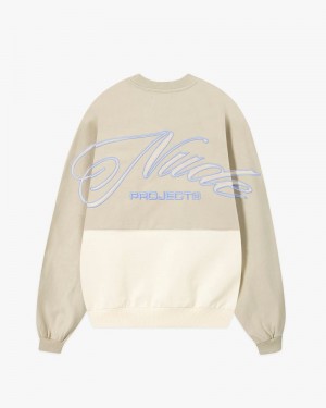 Nude Project Da Wave Crewneck Sweatshirt Beige | US-25496ADHG