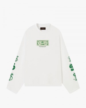 Nude Project Dolla Long-sleeve T-shirt White | US-78534APLR