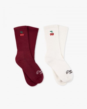 Nude Project Dreams 2xpack Socks Burgundy / Beige | US-12037XCFA