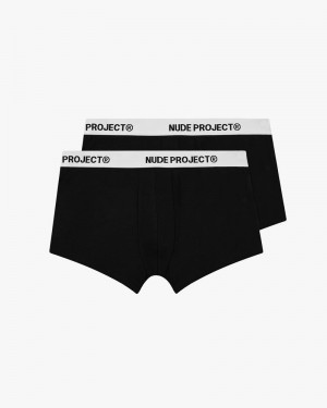 Nude Project Essential 2xpack Underwear Black | US-53704YNOG