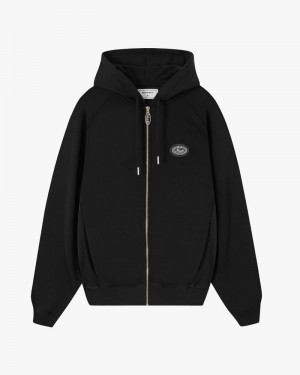 Nude Project Essentials Zip-up Hoodie Black | US-34107ORGN