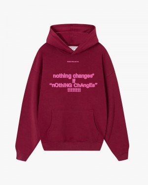 Nude Project Facts Hoodie Burgundy | US-07542QCHO