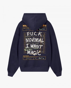 Nude Project Fuck Normal Hoodie Navy | US-40298RTVF