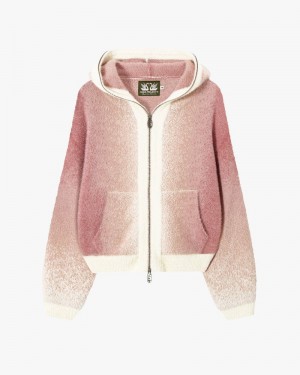 Nude Project Gradient Zip-up Hooded Sweater Pink | US-63274MLNX