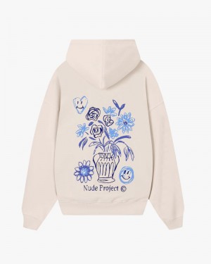 Nude Project Jarron Hoodie Cream / Blue | US-03769HSNX