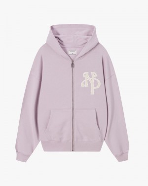 Nude Project Kill Bill Zip-up Hoodie Light Purple | US-17462VOWF