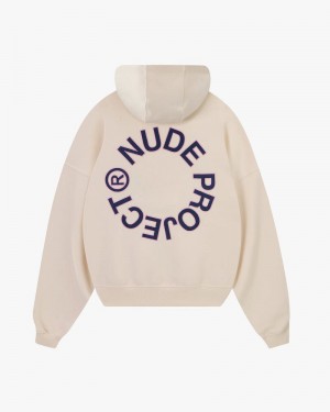 Nude Project Kory Boxy Hoodie Cream | US-40396LHON