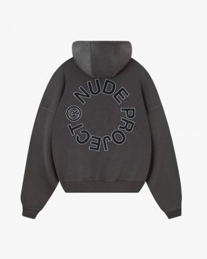 Nude Project Kory Boxy Hoodie Dark Grey | US-94017RWJT