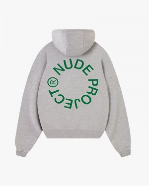 Nude Project Kory Boxy Melange Hoodie Grey | US-30971LKXG