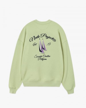 Nude Project Lil Boat Crewneck Sweatshirt Green | US-45789SLIT