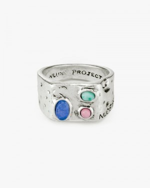 Nude Project Multistone Ring Silver | US-48673TCYU