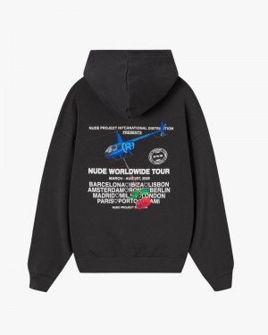 Nude Project Nude Tour Hoodie Dark Grey | US-85064EHLZ