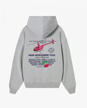 Nude Project Nude Tour Hoodie Grey | US-21785VLEK