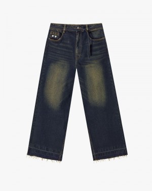 Nude Project Old Baggy Jeans Dark Blue | US-10394SMIA