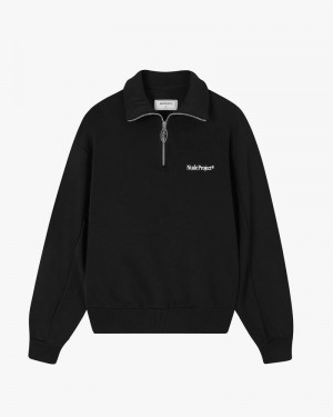 Nude Project Origins Quarter Zip Sweatshirt Black | US-26014SRME