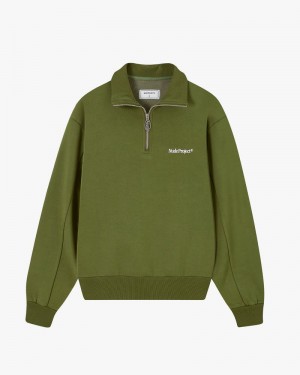 Nude Project Origins Quarter Zip Sweatshirt Green | US-10546WZYC