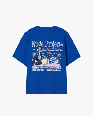 Nude Project Pearl T-shirt Blue | US-37852BVJI