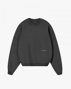 Nude Project Perfect Boxy Crewneck Sweatshirt Dark Grey | US-31840ASOB