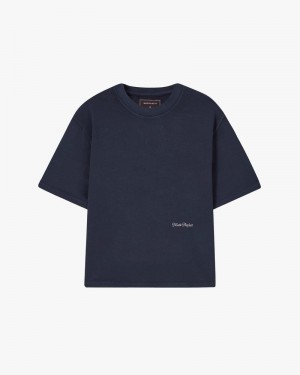 Nude Project Perfect Boxy T-shirt Navy | US-32096GHVE