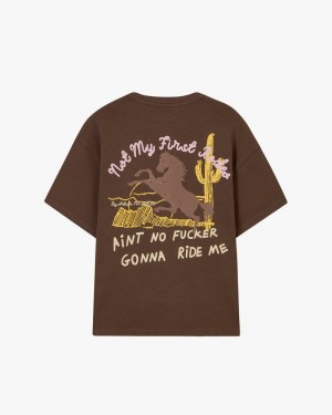 Nude Project Rodeo T-shirt Brown | US-85396OJYN