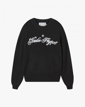 Nude Project Script Sweater Black | US-65198XSKL