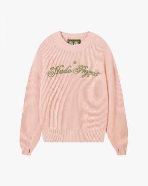 Nude Project Script Sweater Pink | US-16807MCQX