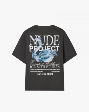 Nude Project Sculpture T-shirt Dark Grey | US-23859DTSY