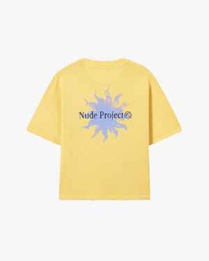 Nude Project Solet Cropped T-shirt Yellow | US-36052JCKF