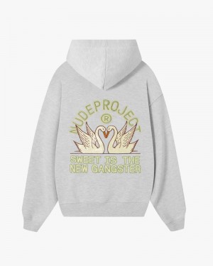 Nude Project Swans Hoodie Grey | US-09654XEPB