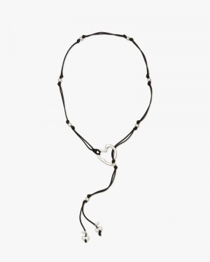 Nude Project The Y Necklace Black | US-51294XVJN