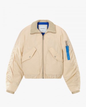 Nude Project Versailles Bomber Jacket Cream | US-64109ADJF