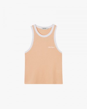 Nude Project Waffle Tank Top Coral | US-06532FIHW