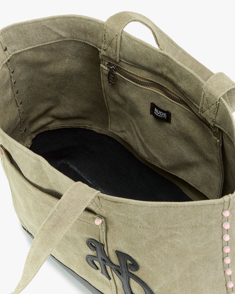 Nude Project Allday Shopper Bags Olive / Black | US-10834GKTE