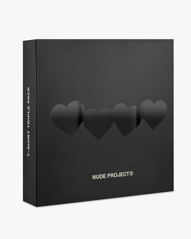 Nude Project Basic 3xpack T-shirt Black | US-57460DVXS