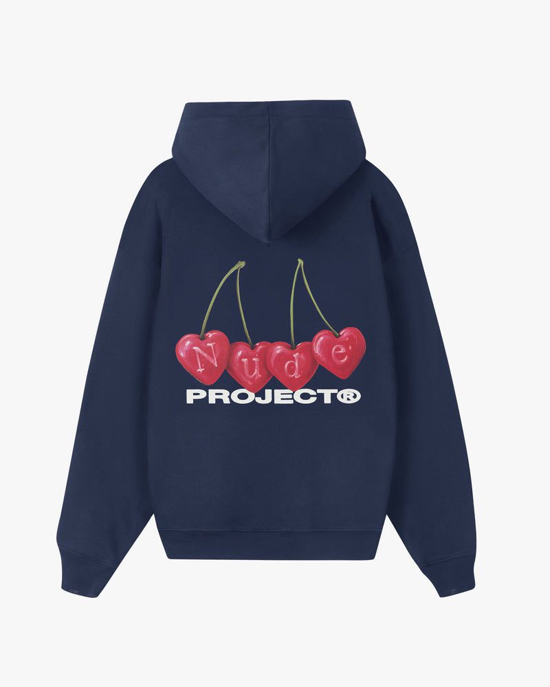 Nude Project Cherry Hoodie Navy | US-89630SBAT