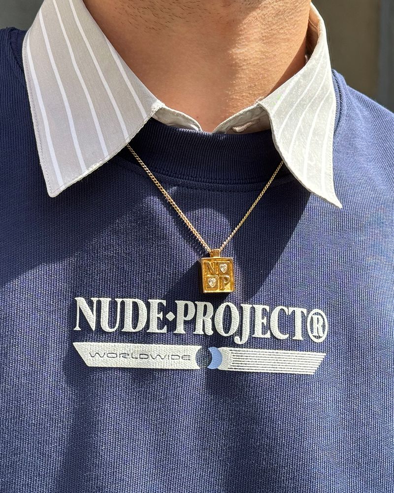 Nude Project Chess Necklace Gold | US-58419WSUC