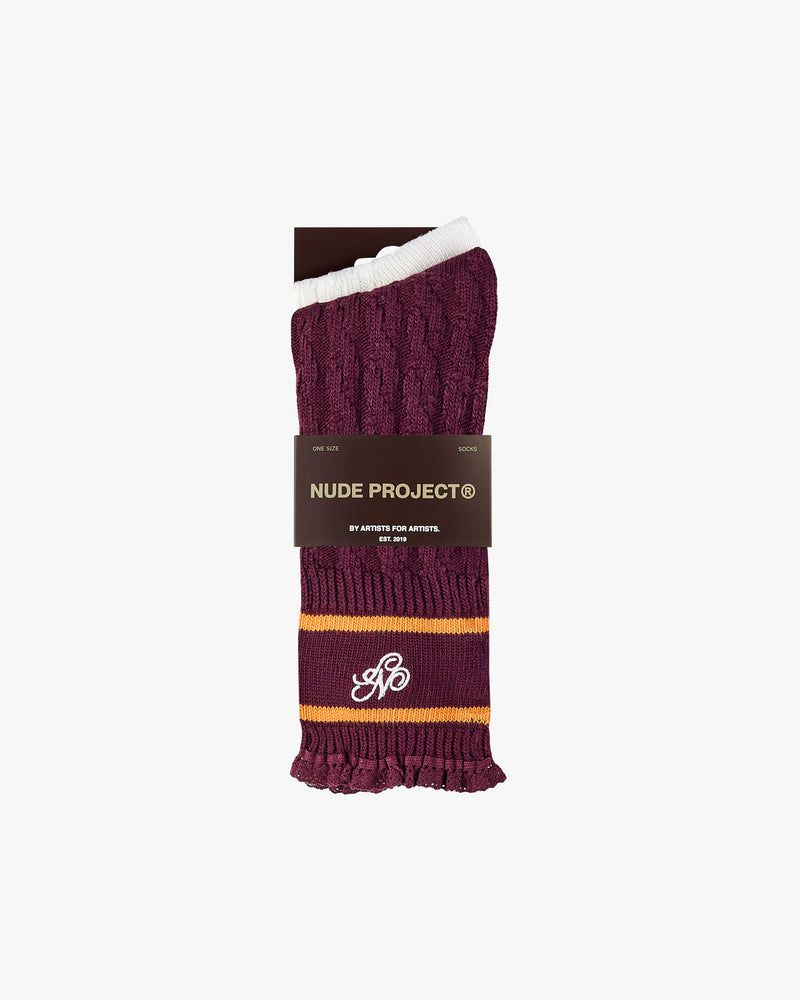 Nude Project Coquette 2xpack Socks Burgundy / Beige | US-91057XZCR