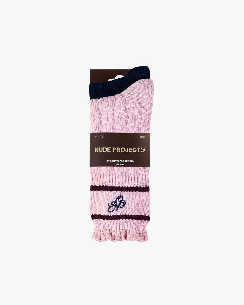 Nude Project Coquette 2xpack Socks Pink / Navy | US-94013TLAX