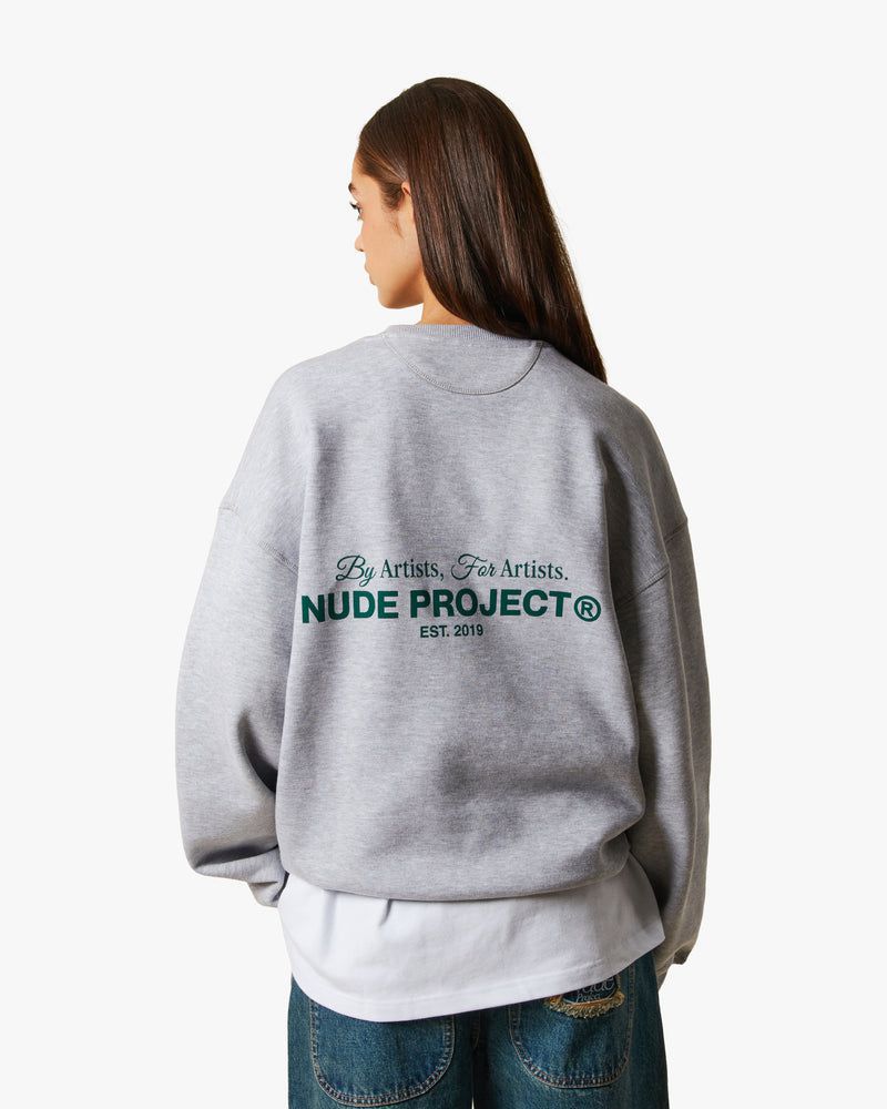 Nude Project Cult Crewneck Sweatshirt Grey | US-47208EKCG