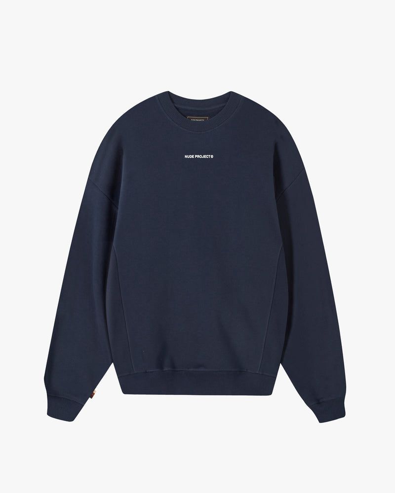 Nude Project Cult Crewneck Sweatshirt Navy Blue | US-36148DNGQ