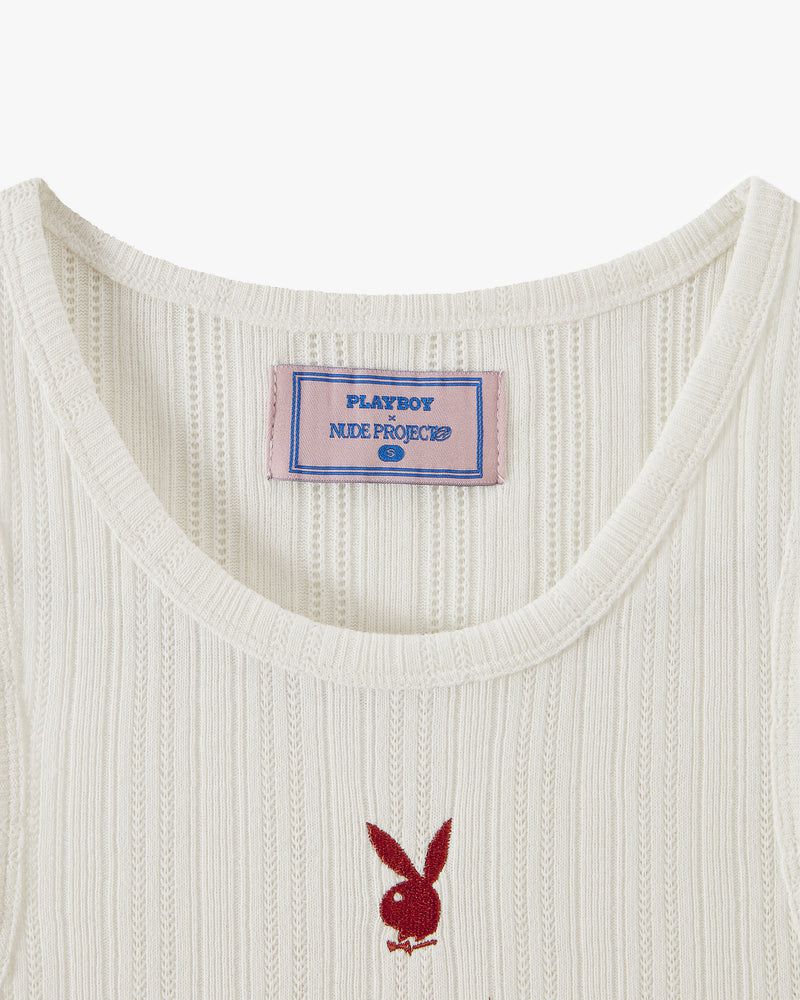 Nude Project Cut&sew Playboy Tank Top Cream | US-87416AEUC