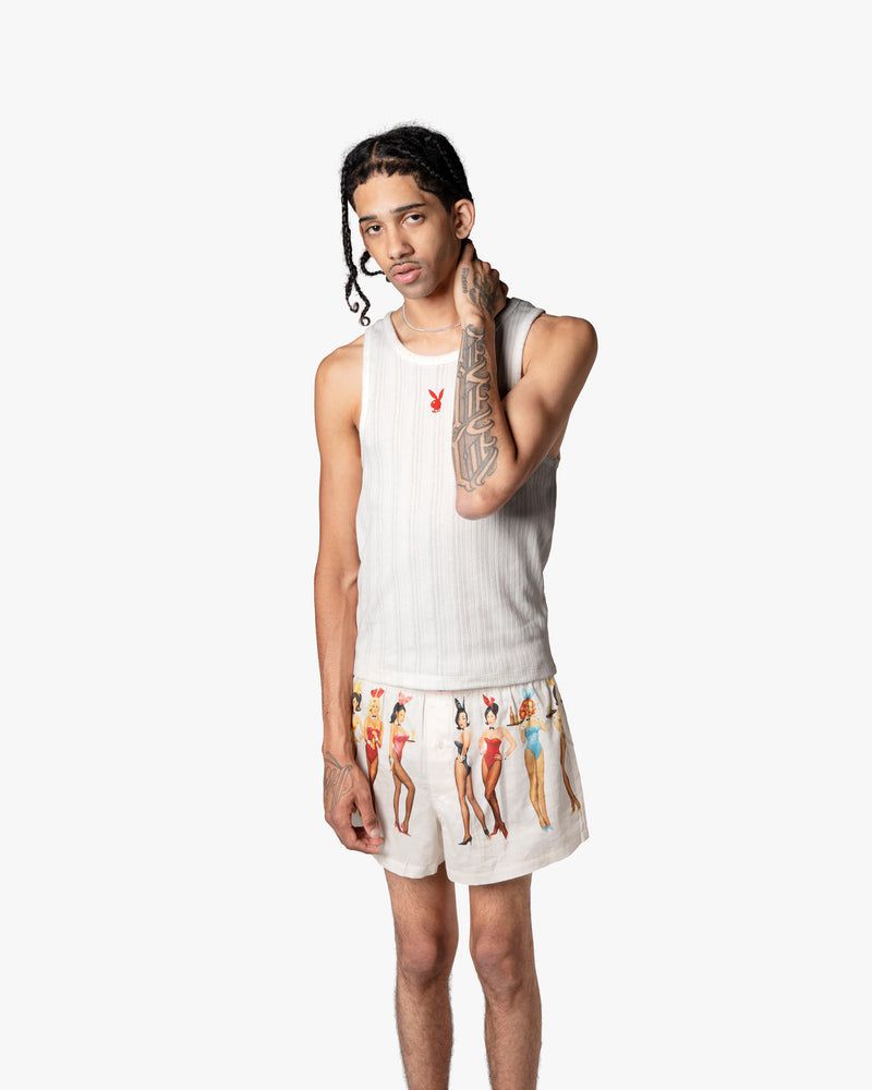 Nude Project Cut&sew Playboy Tank Top Cream | US-87416AEUC